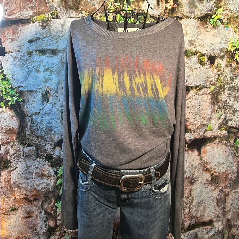 👚 Vintage Havana Cozy Lightweight Sweater — Gray-Blue — Sz Large / J